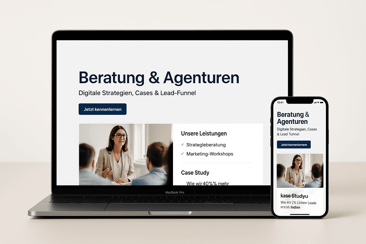 Websites & KI-Automation für Beratung & Agenturen in Bad Tölz-Wolfratshausen – Illustration/Beispiel